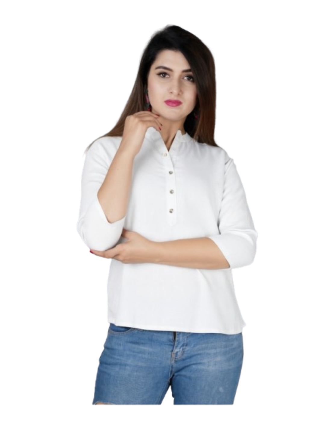 4K Fashion Women’s Plain White Western Top | Stylish Casual Solid Top for Women (Copy)